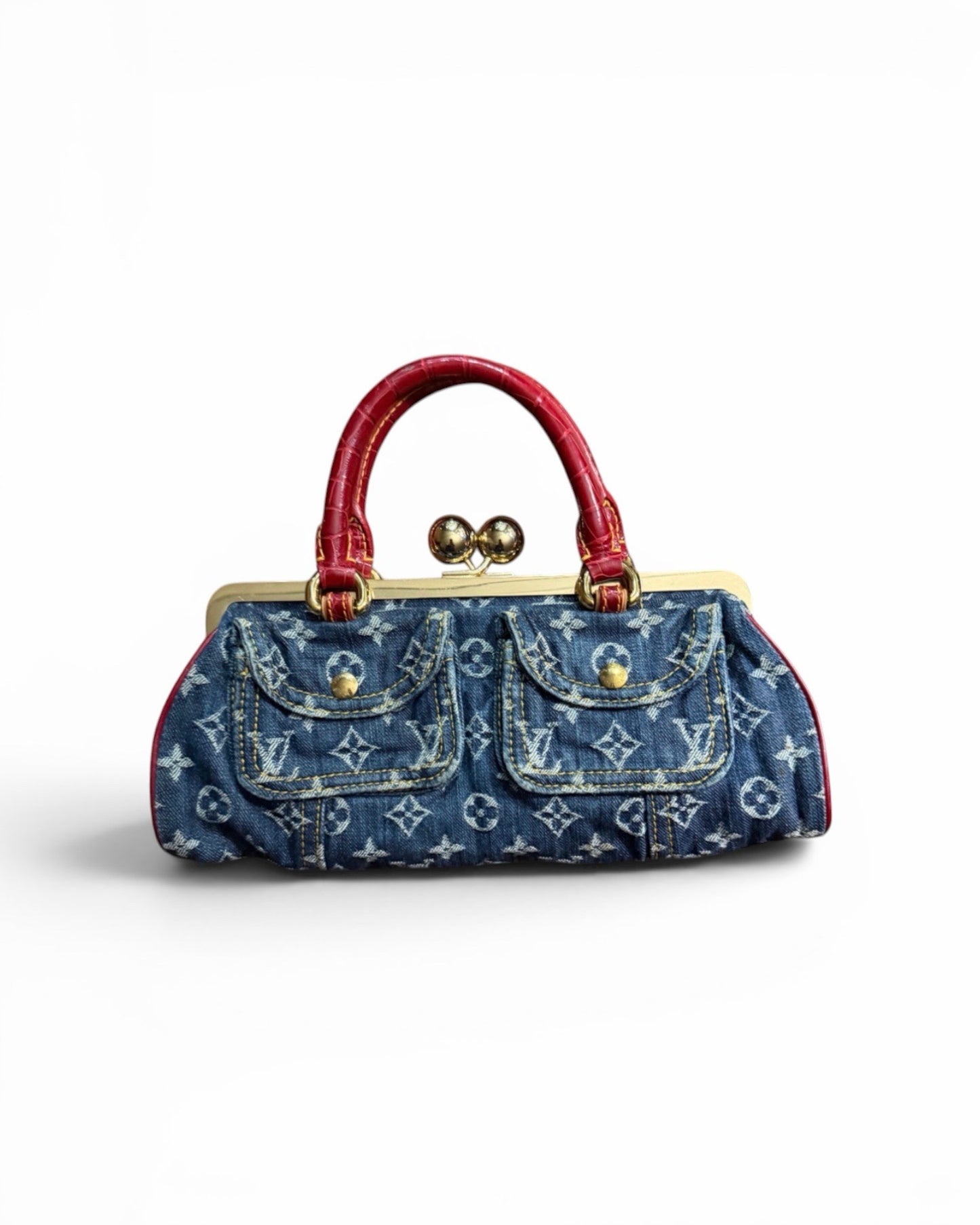 Louis Vuitton Denim Exotic Sac Fermoir GM — Limited Edition S/S 2005