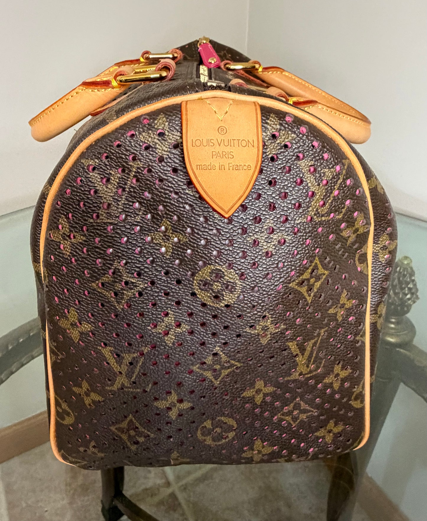 Vintage Louis Vuitton Monogram Perforated Speedy 30 (Fuchsia)