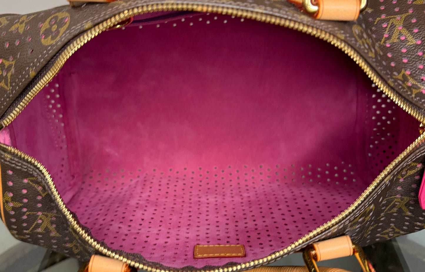 Vintage Louis Vuitton Monogram Perforated Speedy 30 (Fuchsia)