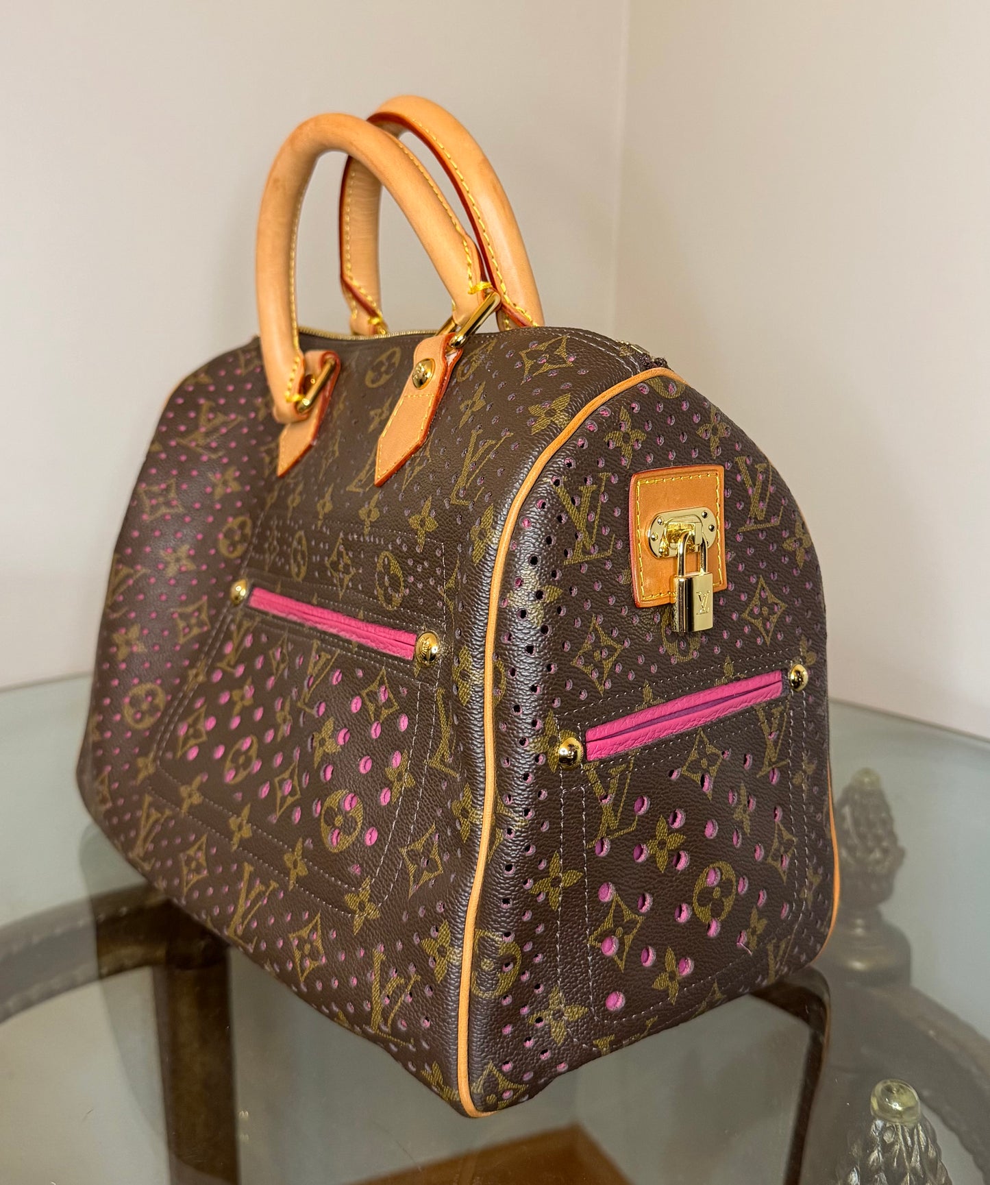 Vintage Louis Vuitton Monogram Perforated Speedy 30 (Fuchsia)