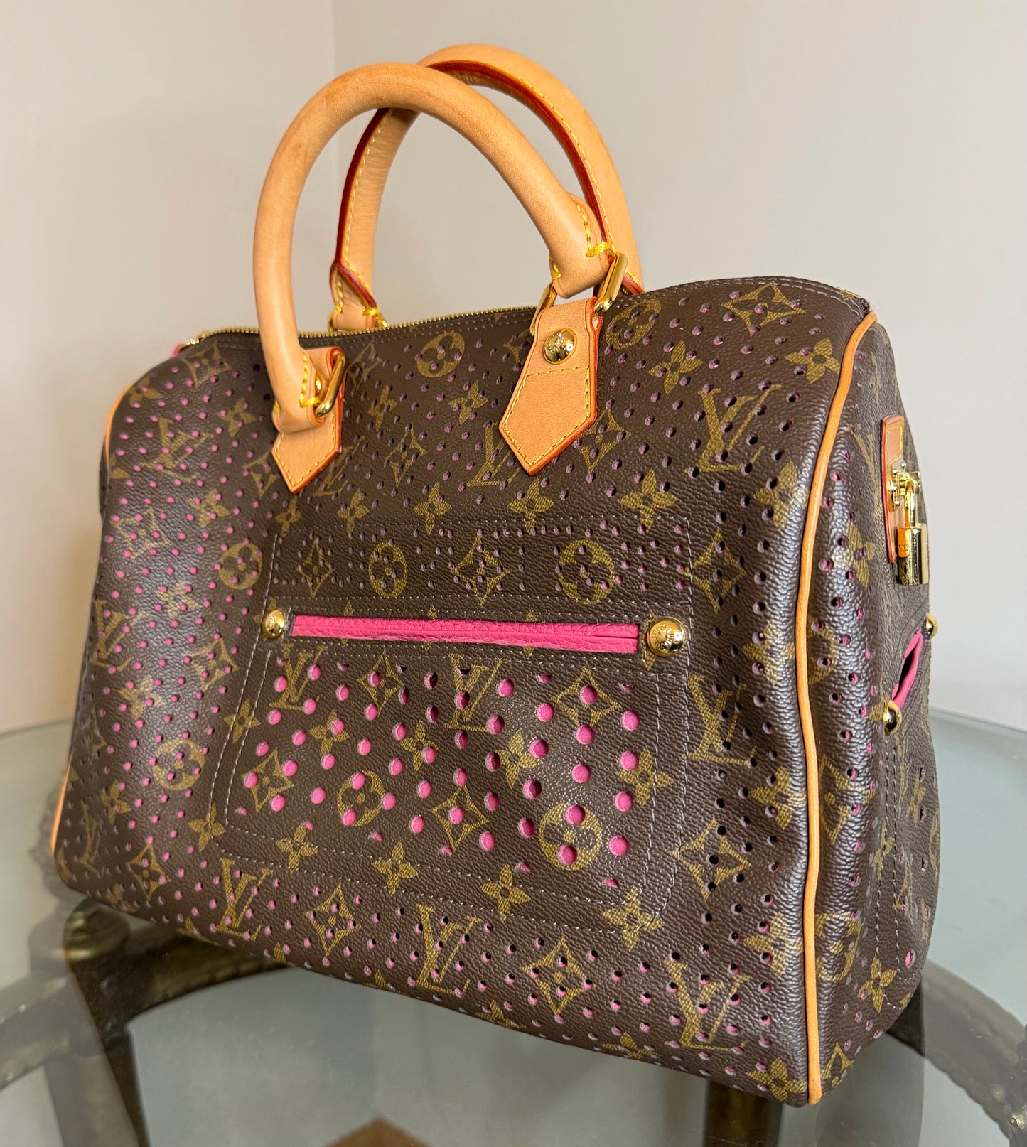 Vintage Louis Vuitton Monogram Perforated Speedy 30 (Fuchsia)