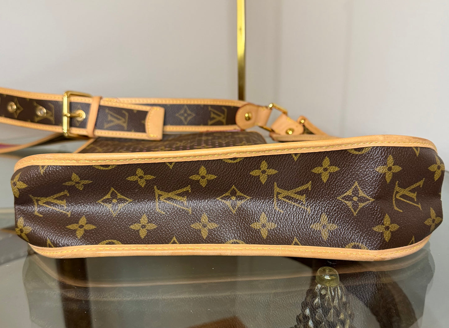 SOLD — Louis Vuitton Perforated Musette with Fuchsia Underlay