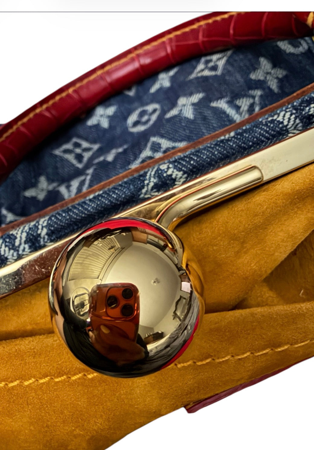 Louis Vuitton Denim Exotic Sac Fermoir GM — Limited Edition S/S 2005
