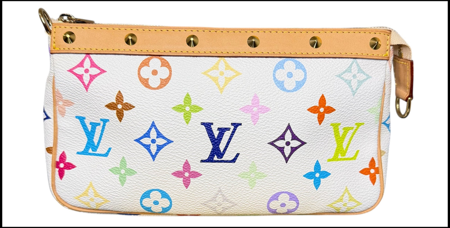 Louis Vuitton Pochette Accessoires in Multicolore Blanc coated canvas, without strap