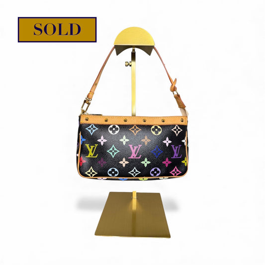 SOLD — Louis Vuitton  Black Multicolore Pochette (Black)