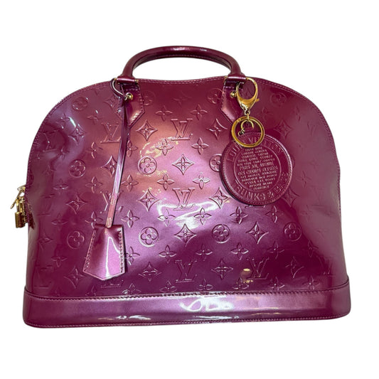 Louis Vuitton Alma MM in Vernis Amethyst from the Trunks & Bags collection, front view