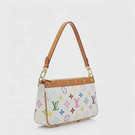 Louis Vuitton Pochette Accessoires in Multicolore Blanc coated canvas, 360 video